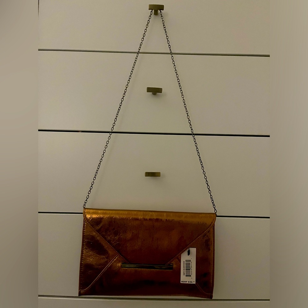 NWT- bronze/gold envelope clutch and crossbody - Picture 3 of 3